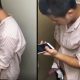 japanese guy caught wanking and cumming in public toilet
