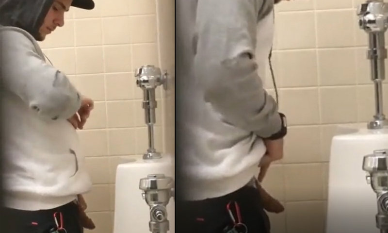 spycam video from guy caught peeing at urinal