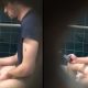 guy caught jerking in public toilet