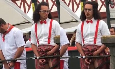 guy caught peeing in public