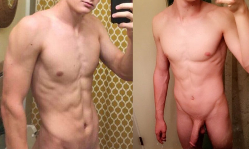 hot guy taking nude selfies in the mirror