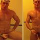hunk showing off in shower