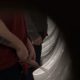man with thick uncut dick caught peeing at urinals