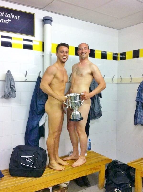 two naked guys in the locker room