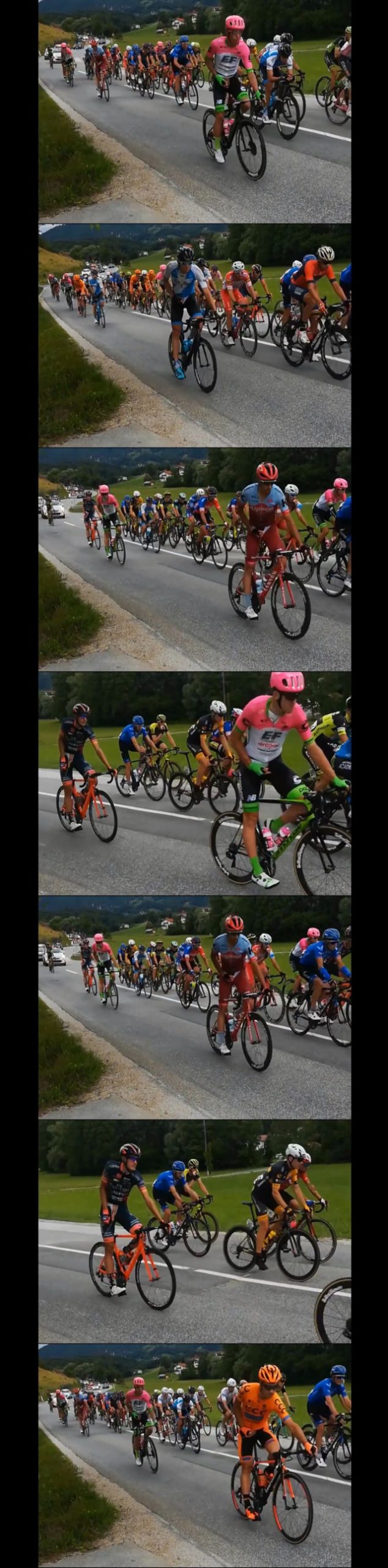 cyclists caught peeing during race
