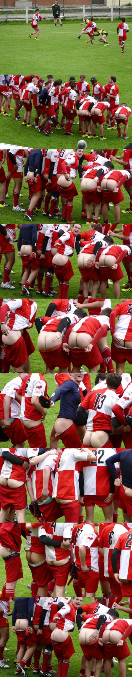 ruggers flashing asses at the end of game