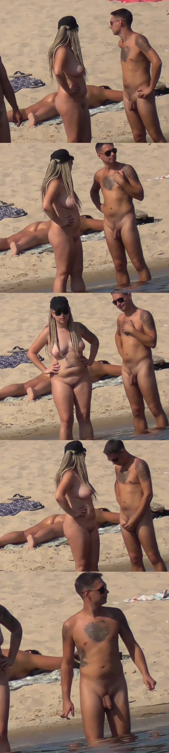 straight nudist guy enjoying the beach naked
