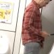 spy on handsome guy caught peeing at urinals