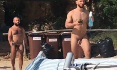 gay guys caught naked over italian nudist beach