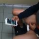 guy caught stroking his cock in a public toilet