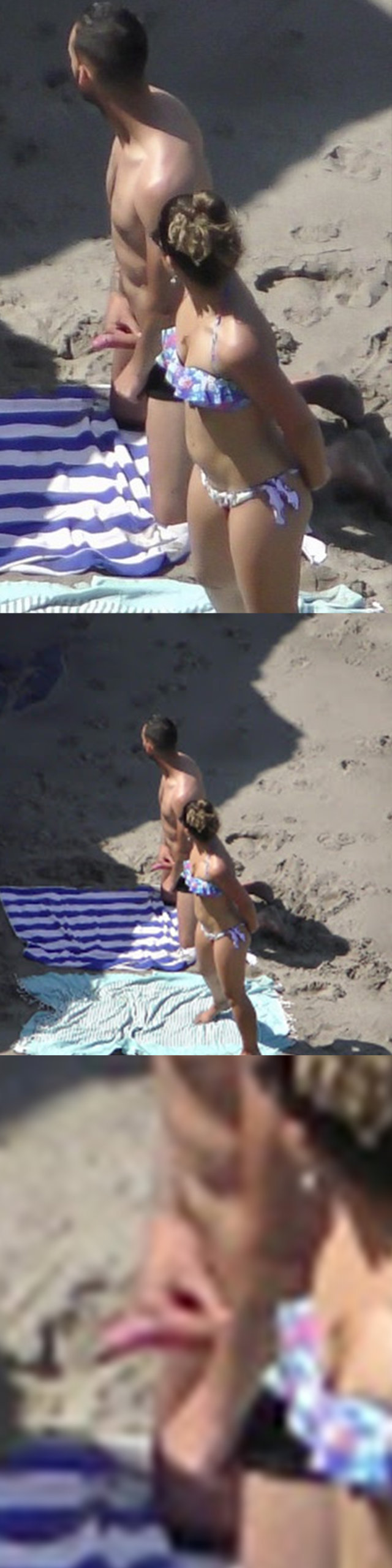 straight nudist guy caught with erection at the beach