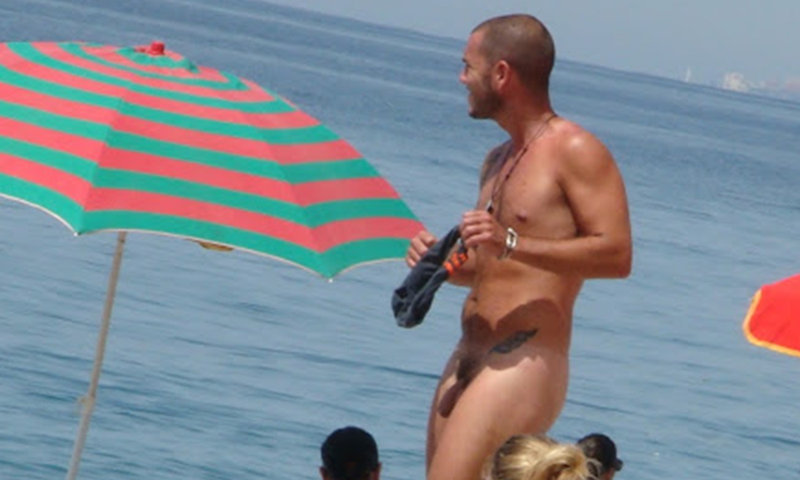 straight nudist guy with big cock caught at nudist beach