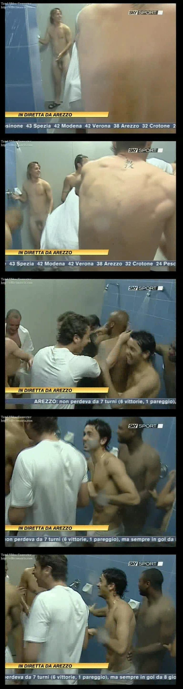 italian footballers caught naked in shower on tv