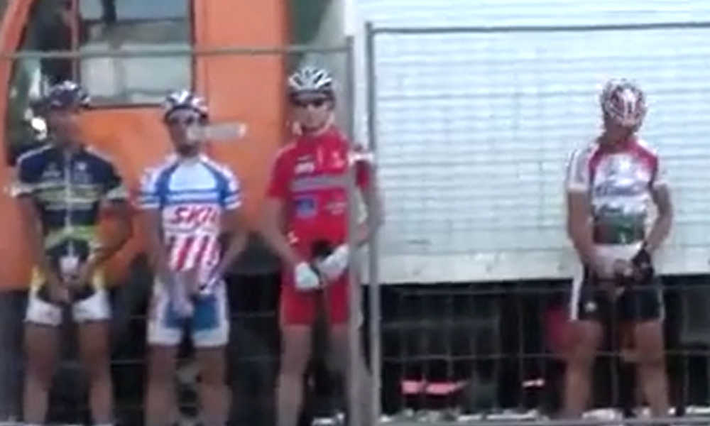 Cyclists caught peeing