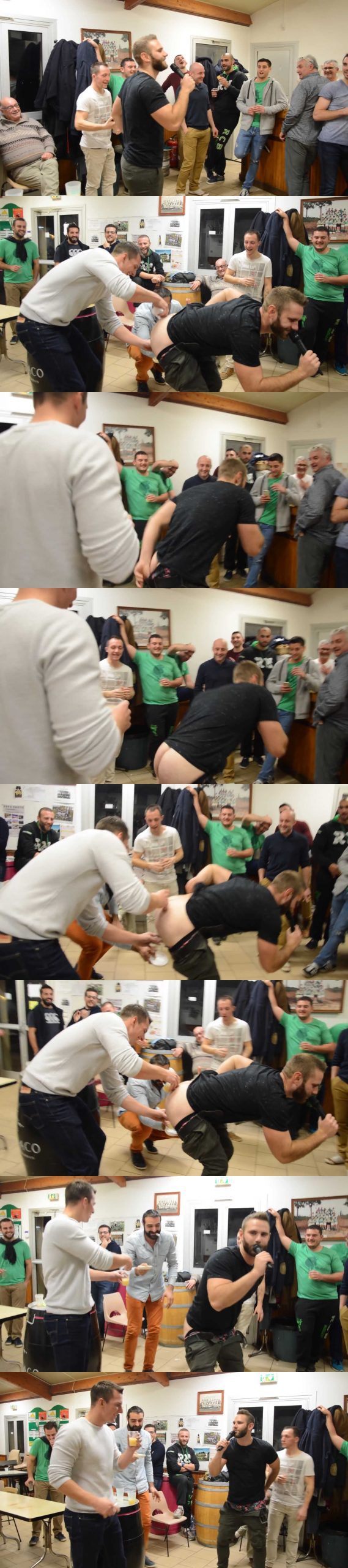 rugby guy drinks in naked teammate ass