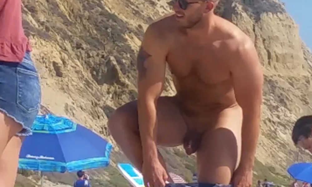 nude beach stud caught by hidden cam