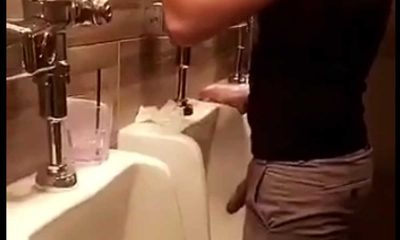 guy caught peeing in club restroom