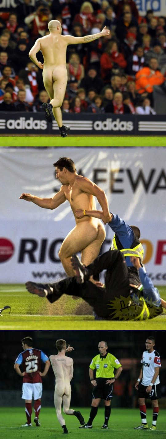naked streakers on the football pitch