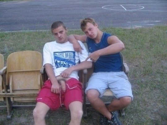 straight fella flashing his huge cock