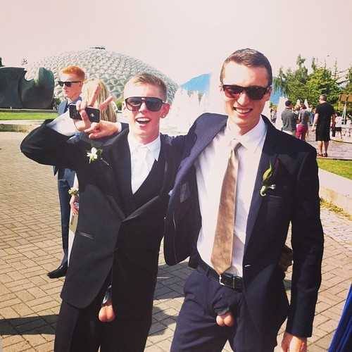 two guys flashing balls during wedding