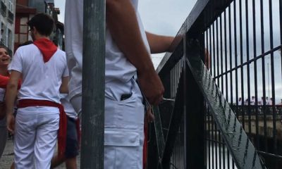two straight guys peeing in public during bayonne feria