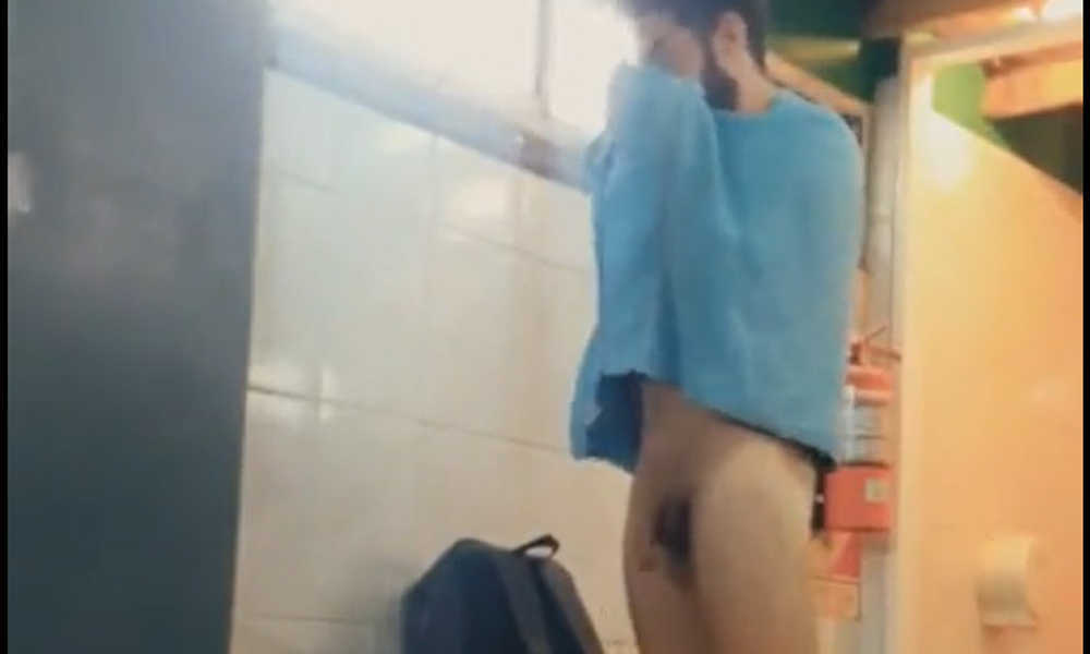 guy caught in locker room after shower