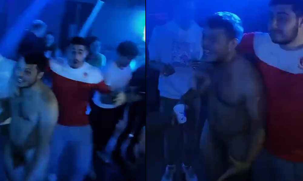 naked player on dancefloor