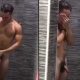 soccer player with hairy cock in shower