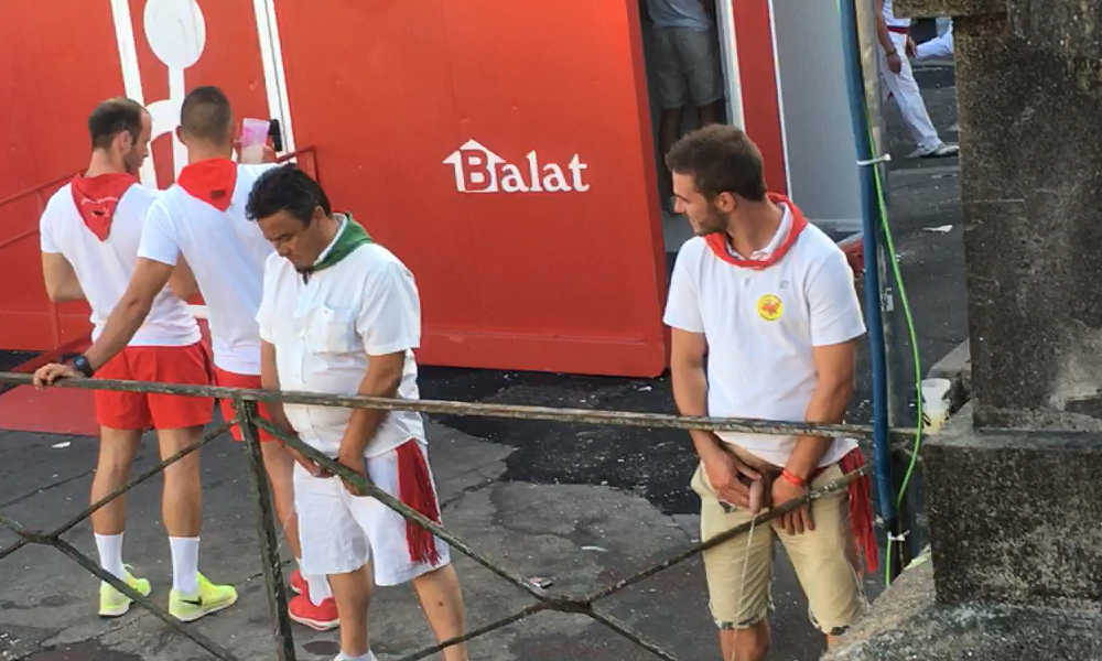 guys caught peeing in the street during bayonne feria