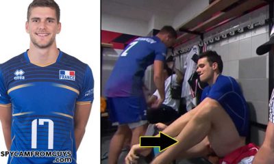 french volley player Trevor Clevenot caught naked in locker room