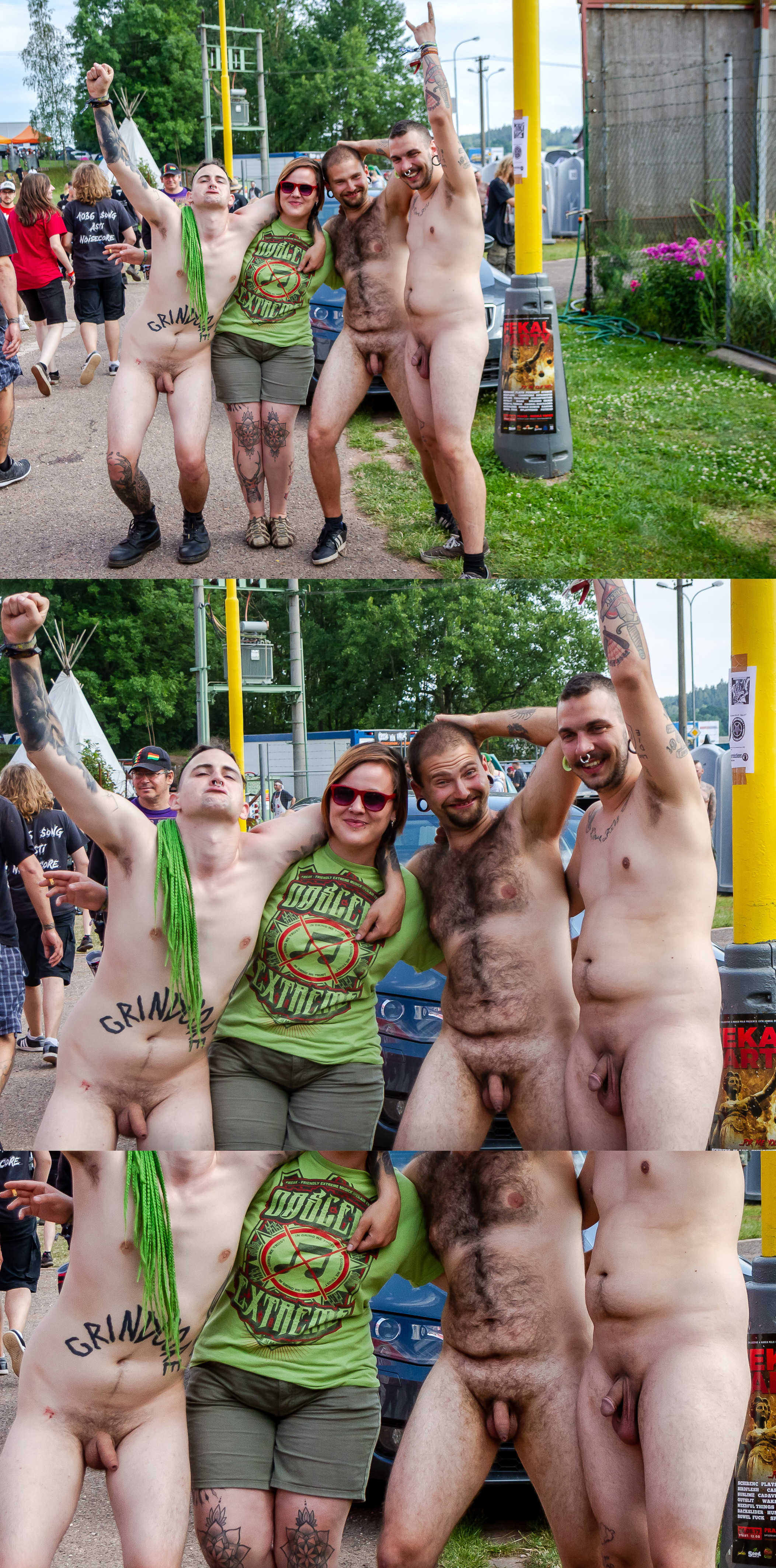 guys naked in public with dicks out at a festival