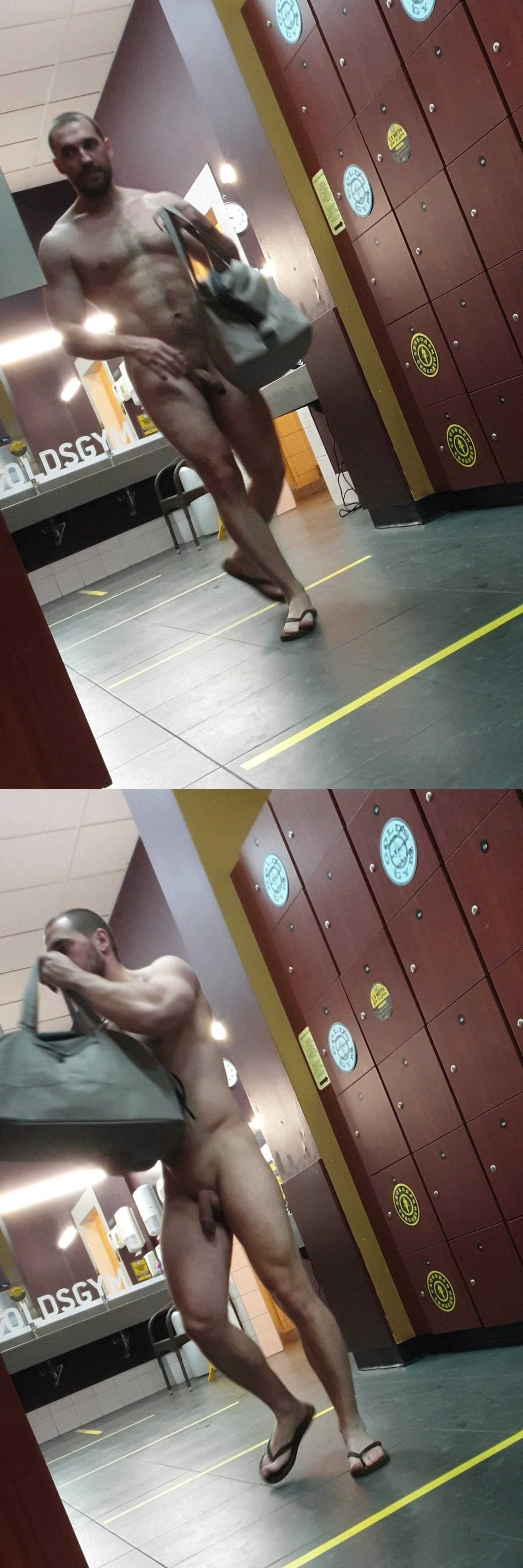 hung uncut gym man caught naked in locker room