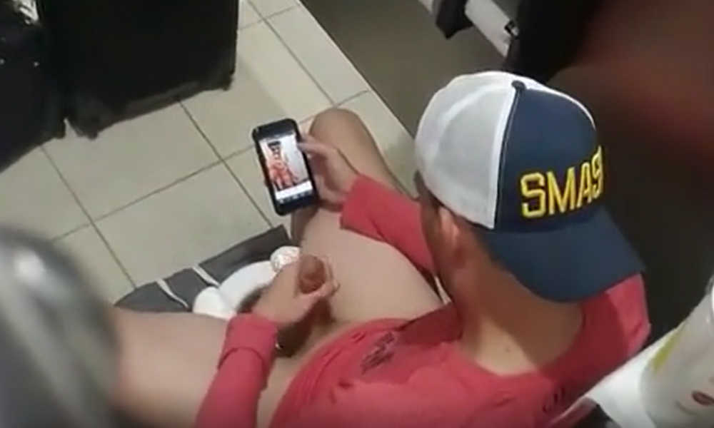 spycam from gay guy caught wanking in public toilet