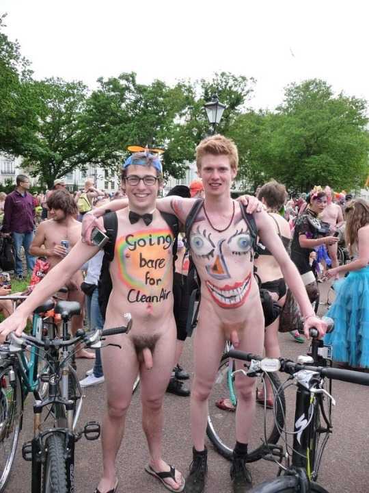 two friends naked in public at wnbr