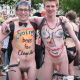 two naked guys with hairy cocks at wnbr naked in public
