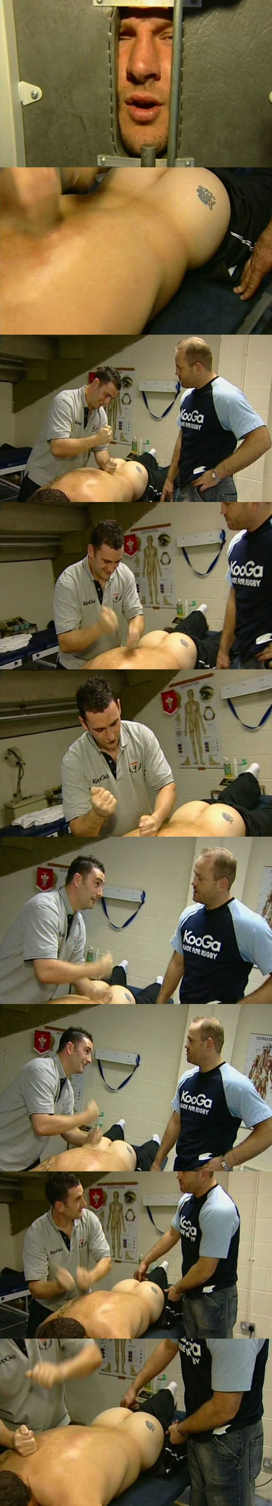 Barrie Mcdermott ass exposed during massage