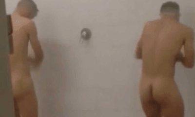 footballers dancing naked in shower