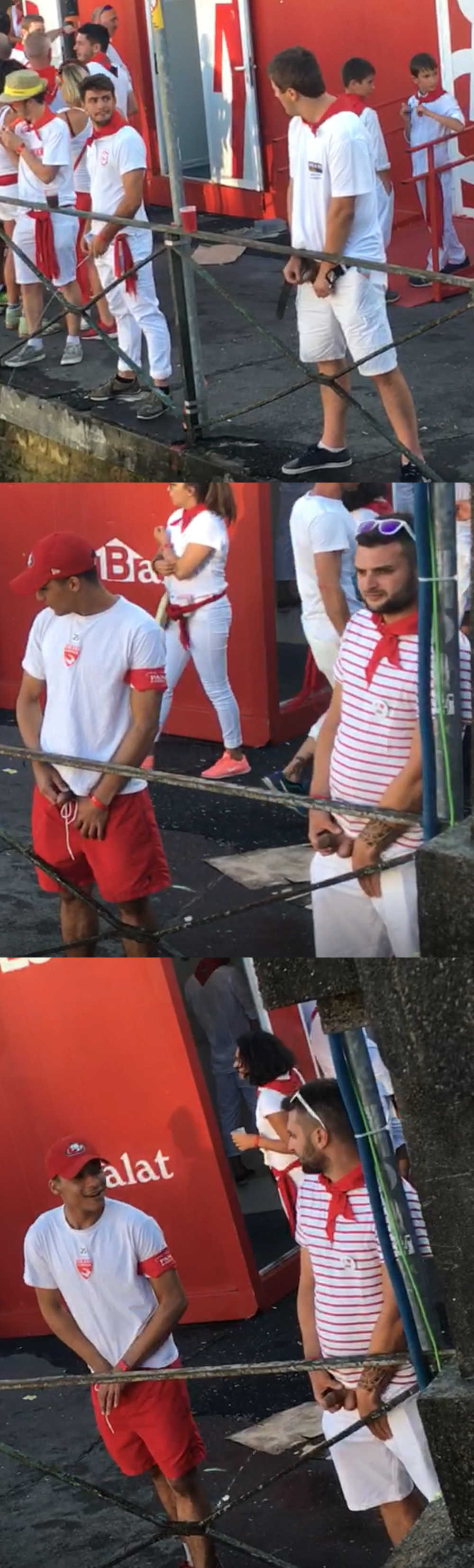 guys caught peeing in public at bayonne feria