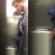 spy on guy with huge cock peeing at urinal