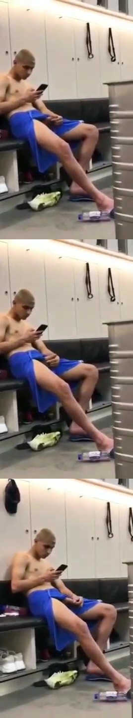 footballer caught wanking in locker room