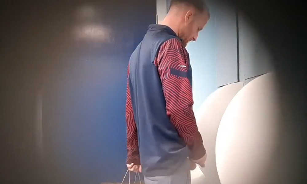 man with monster cock caught peeing at urinals