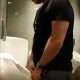 uncut guy peeing and spitting urinal