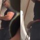 big stud caught pissing at urinals