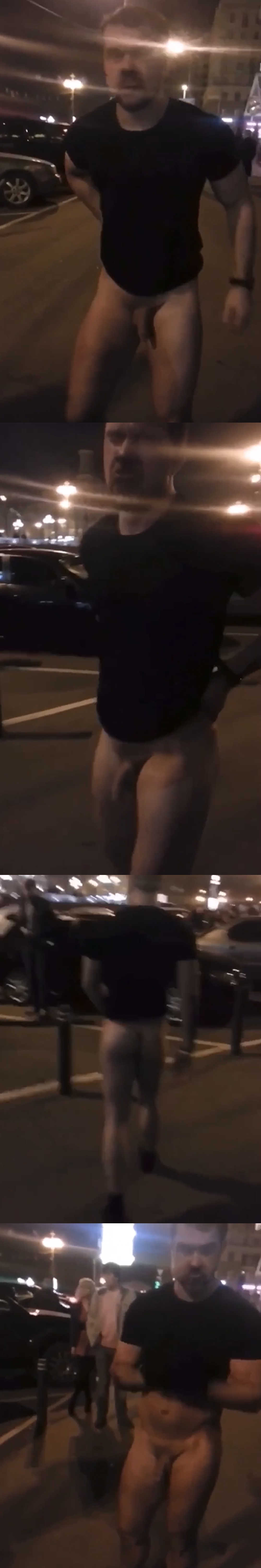 drunk straight guy stripping naked in the street