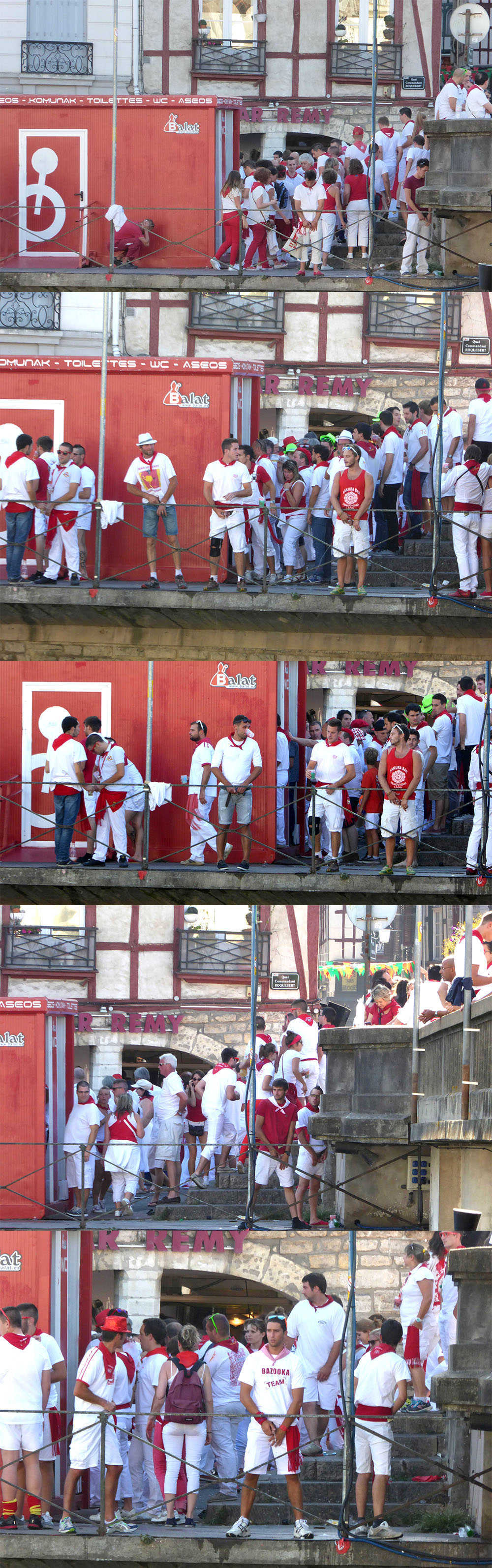 spy on men caught peeing in public at bayonne feria