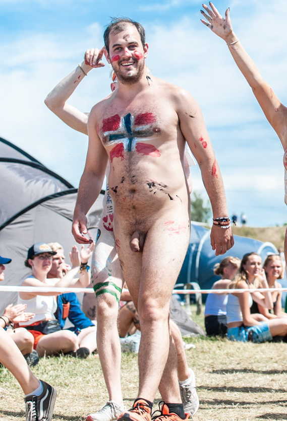 straight uncut guy naked Roskilde festival