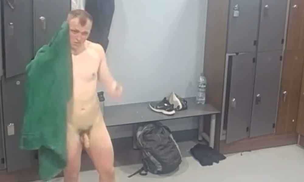big dick stud caught naked in gym locker room