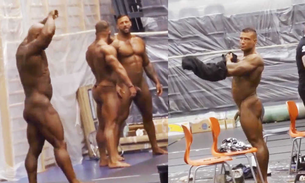 bodybuilders full frontal naked before competition