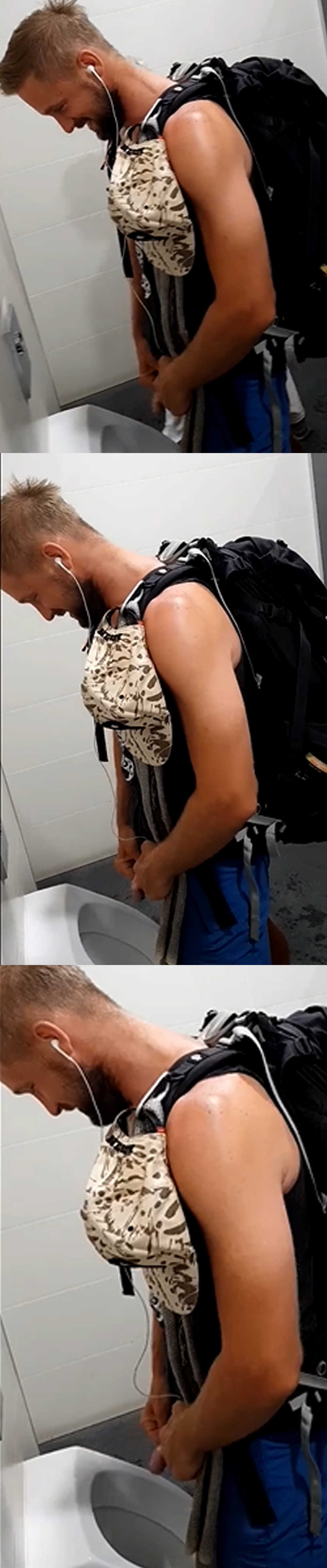 german guy caught peeing at airport urinals by spycam