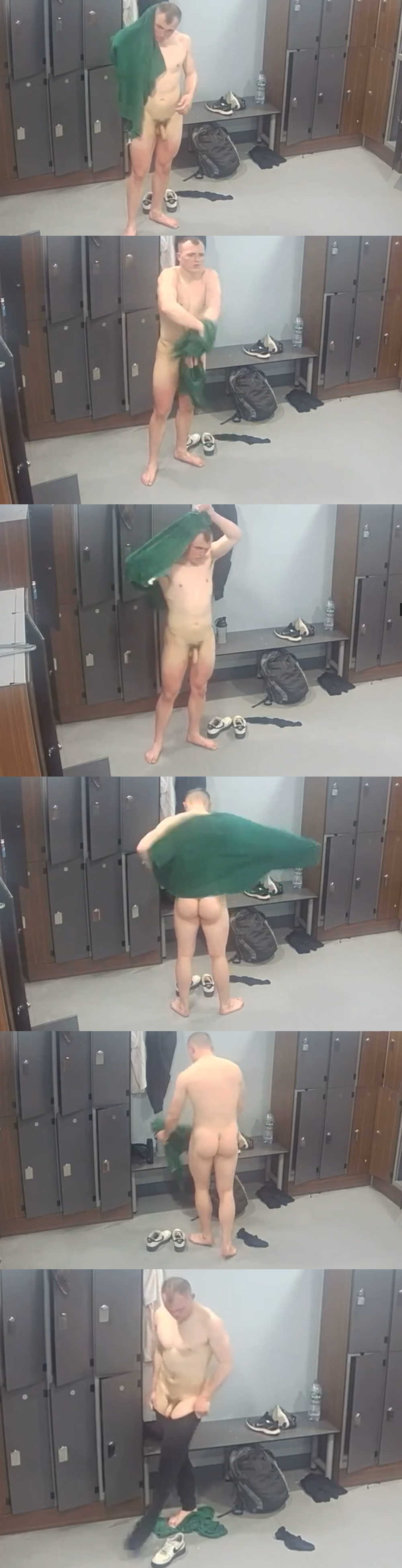 hung stud caught naked in gym locker room by spycam